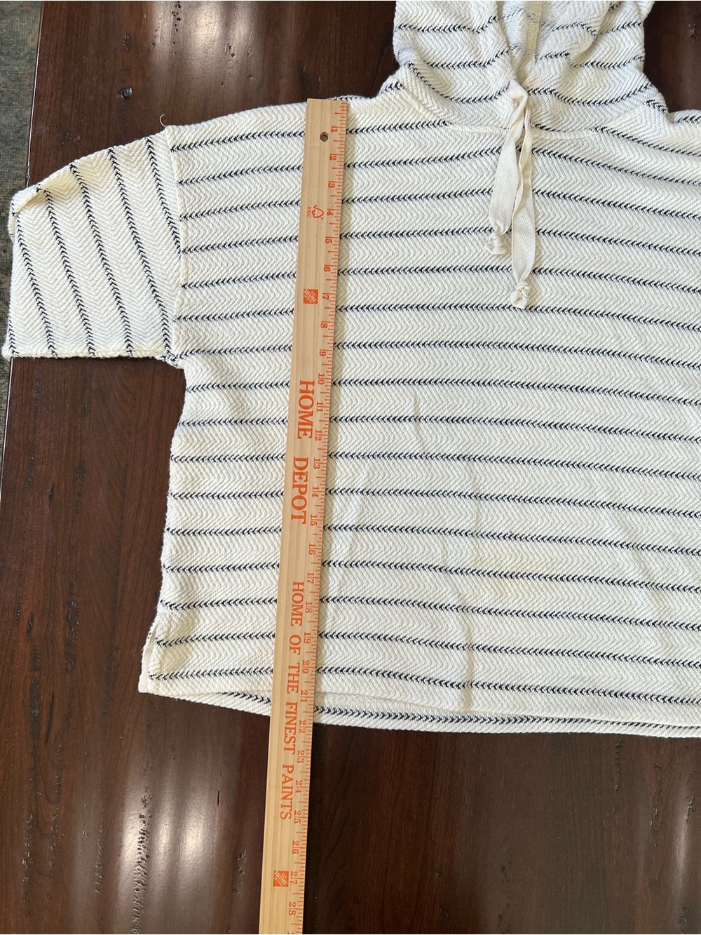 J. Crew Cream Striped Hoodie Pullover - Picture 5 of 7